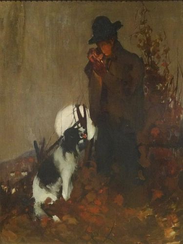 Huge Early 20th Century Sherlock Holmes & Spaniel Dog