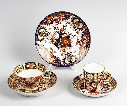 A selection of porcelain. Comprising an early 19th century Derby cup and saucer, a Derby plate of si