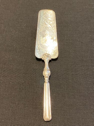 Fancy 19th C Coin Silver Cake Server 1863