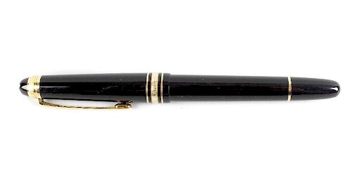 A Mont Blanc 75th Anniversary fountain pen The black laque de chine cap with engraved band '75 YEARS