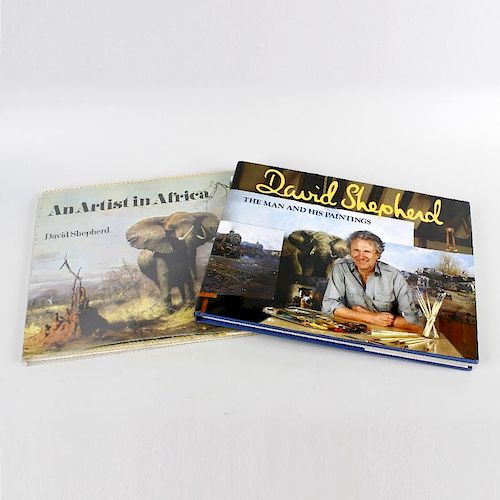 Two signed books by wildlife artist David Shepherd. 'An Artist in Africa', signed copy with best wis