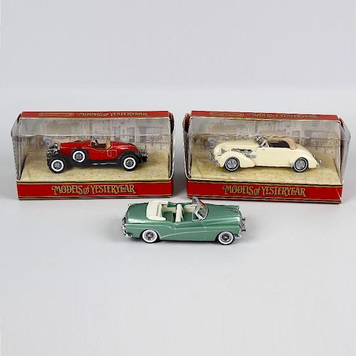 A box containing 46 Matchbox Models of Yesteryear diecast model cars and other vehicles, each in ori