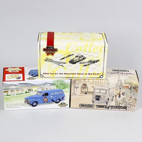 A box containing 40 Matchbox Models of Yesteryear diecast model cars and other vehicles, each in ori
