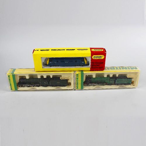 Six Hornby Minitrix and Arnold N gauge model railway locomotives. To include Evening Star, BR Flying