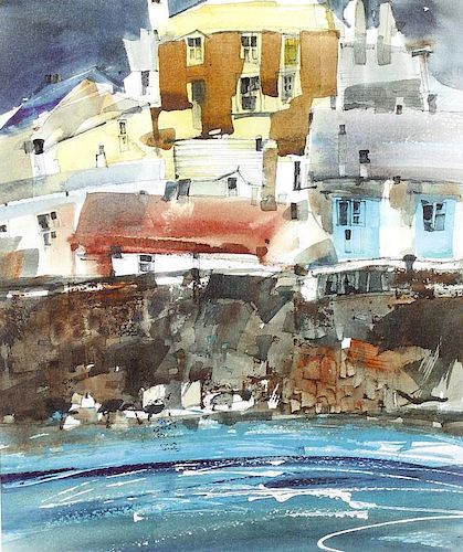 Sue Howells (1948-)'Polperro Harbour'Limited edition print 1/4Signed and dated 9913.5 x 11.25 (34.5c