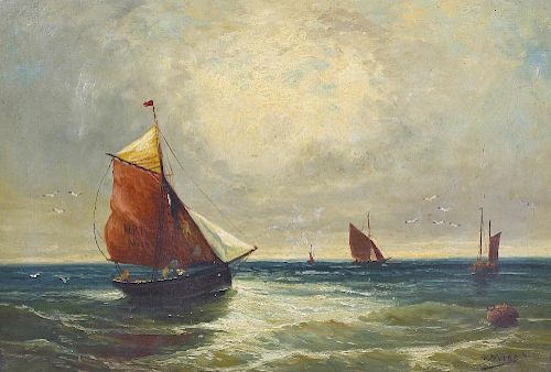 W. Webb (19th century) Haddock boats in the Moray Firth Signed to lower right hand corner and detail