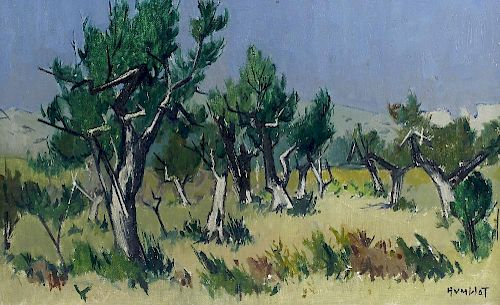 Robert Humblot (1907-1962) Woodland clearing Oil on canvas Signed lower right hand corner 23.5 x 14.