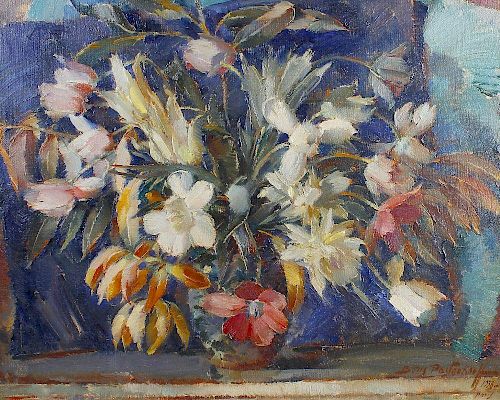Boris Pastoukhoff (Russian, 1894-1974) Bouquet of flowers Oil on canvas Signed and dated 1838, Paris
