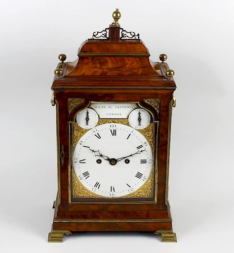 A fine George III walnut-cased twin-fusee bracket clock with pull-repeat. Allam & Clements, London,