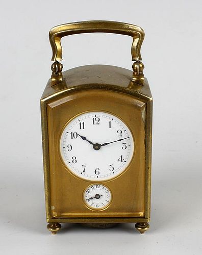 A good mid 19th century miniature carriage or travel clock with alarm Paul Garnier, Paris. The arche