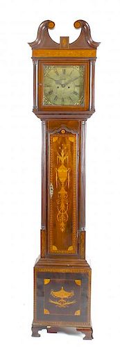 A good George III Irish inlaid mahogany longcase clock William Maddock, Waterford, the 13-inich squa