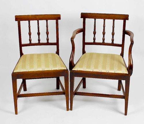 A mixed selection of furniture to included a set of four dining chairs, together with another pair o