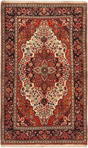 ANTIQUE PERSIAN MOHTASHEM KASHAN RUG. 6 ft 8 in x 4 ft 2 in (2.03 m x 1.27 m).
