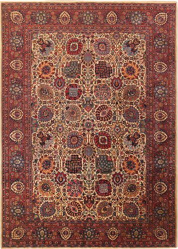 ANTIQUE PERSIAN TABRIZ RUG. 13 ft 3 in x 10 ft 2 in (4.03m x 3.09m)