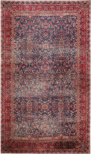 LARGE ANTIQUE PERSIAN KERMAN RUG. 19 ft 10 in x 11 ft 8 in (6.05 m x 3.56 m)