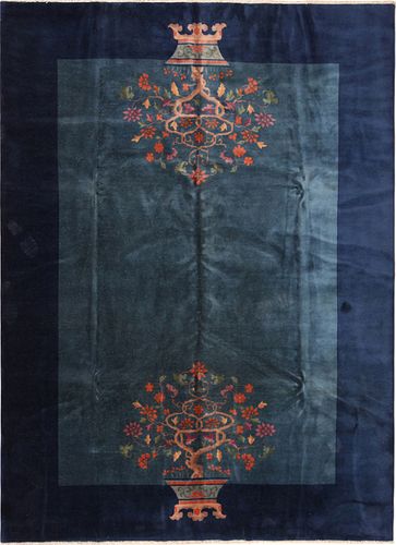 ANTIQUE CHINESE ART DECO RUG - No reserve. 11 ft 7 in x 8 ft 9 in (3.58m x 2.66m)