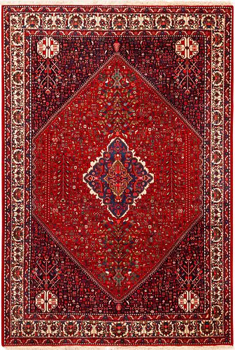 VINTAGE PERSIAN ABADEH RUG. 9 ft 8 in x 6 ft 9 in (2.95 m x 2.06 m)