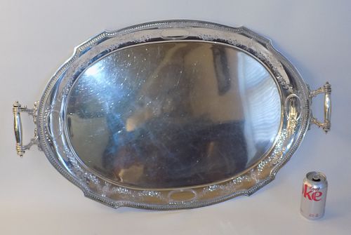 HUGE COWELL & HUBBARD STERLING TRAY