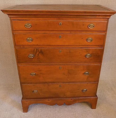 PERIOD MAPLE TALL CHEST