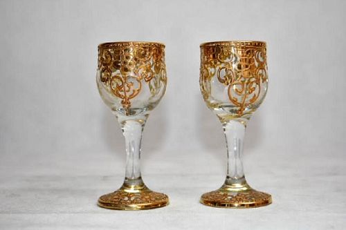 pair of gilded goblet