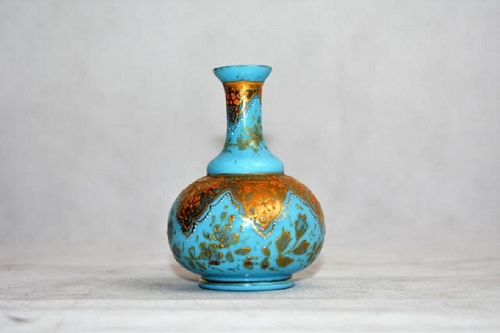 light blue enamel vase