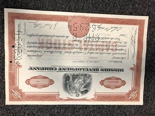 Stock Certificate for J Paul Getty Company