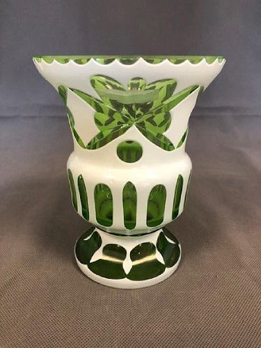 Bohemian green vase