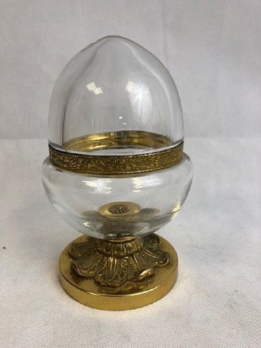 Clear Glass Cup And Cover, Egg Shaped