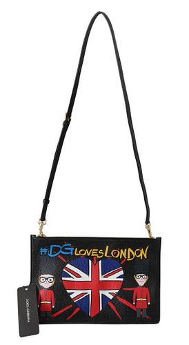 Black #DGLovesLondon Shoulder CLEO Purse Leather Bag