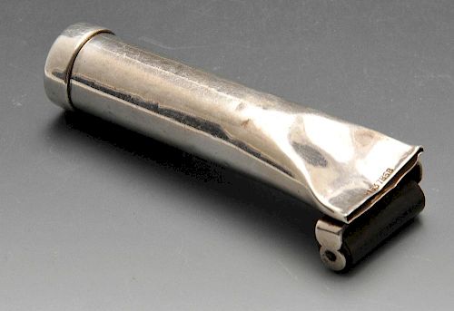 An early twentieth century silver mounted stamp roller, the screw on cap with engraved initials. Hal