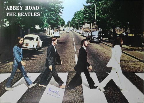 Paul McCartney Beatles Signed 39x53 Abbey Road Poster