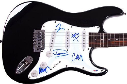 The Foo Fighters Autographed Guitar + Display Shadowbox