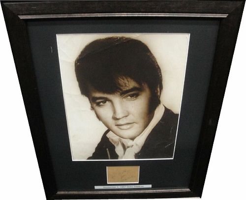 Elvis Presley 1957 Signed Autographed Cut W/ Vintage