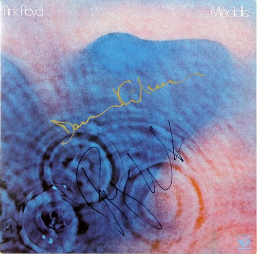 Pink Floyd Roger Waters & David Gilmour Signed Meddle