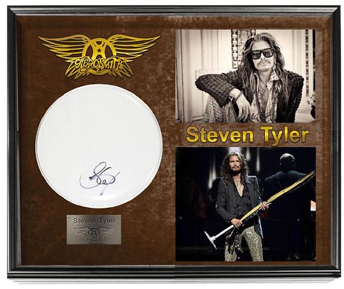 Aerosmith Steven Tyler Autographed Drumhead Drum
