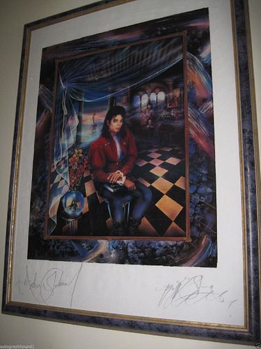 Michael Jackson Signed Autographed 30x40 Serigraph The