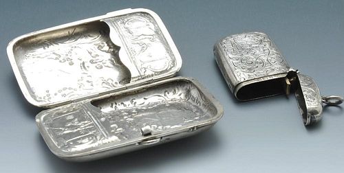 A twentieth century Dutch silver cigarette case, decorated with embossed dockland scenes to exterior