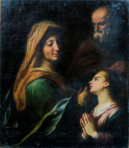 Old Master Madonna Child & St Jerome