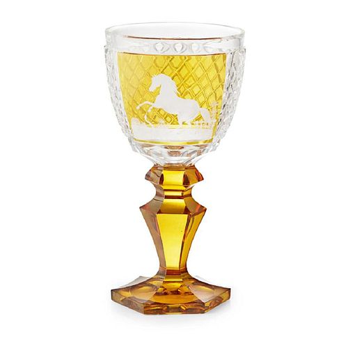 BOHEMIAN CUT-GLASS GOBLET