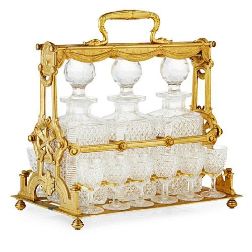 FRENCH GILT BRONZE AND BACCARAT CUT-GLASS TANTALUS