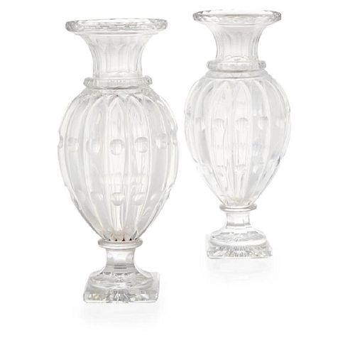 PAIR OF BACCARAT CUT-GLASS VASES