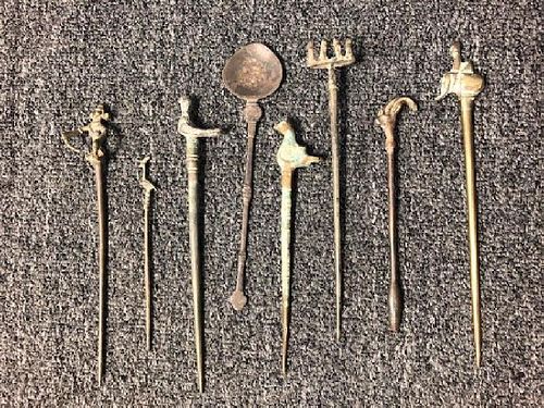 Collection Of 8 Ancient Hair Pins