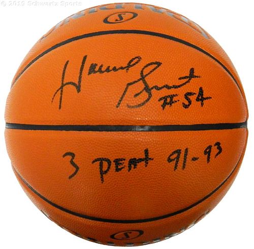 Horace Grant Signed Basketball w/ 3 Peat 91-93