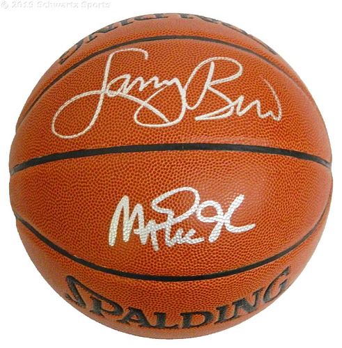 Larry Bird & Magic Johnson Signed Basketball