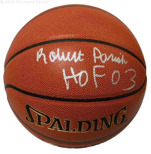 Robert Parish Signed Basketball w HOF03