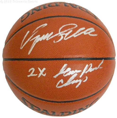 Dominique Wilkins Signed Basketball w/ 2x Slam Dunk