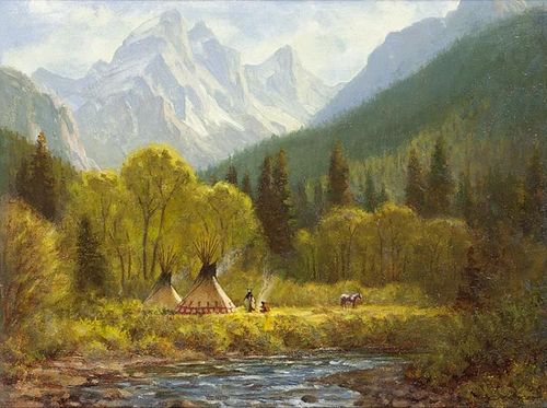 Gary Kapp | b. 1942 NWR | Blackfoot in the Rockies