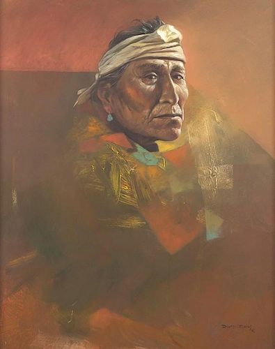 David Johns | b. 1948 | Indian with White Headband
