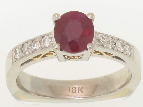 Ladies 1.24ct. Ruby Center Stone Ring