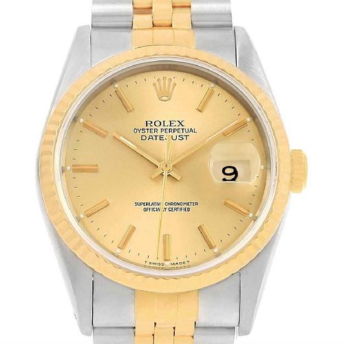 Rolex Datejust 36 Steel 18K Yellow Gold Mens Watch